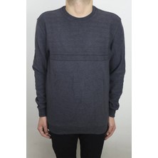 Santa Fistan Store Erkek Füme Desenli Spor Kesim Normal Kalıp Bisiklet Yaka Selanik Kumaşlı Kışlık Kazak