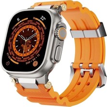 Alstrap Apple Watch Ultra 10 9 8 7 6 Uyumlu 49MM 46MM 45MM 44MM Metal Girişli Kauçuk Kordon Kayış