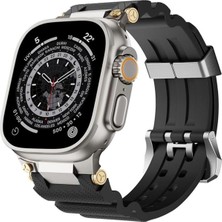 Alstrap Apple Watch Ultra 10 9 8 7 6 Uyumlu 49MM 46MM 45MM 44MM Metal Girişli Kauçuk Kordon Kayış