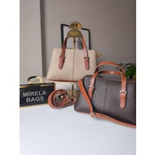 Mirela Plus Vizon-Taba Kemer Detaylı Kadın El Veomuz Çantası
