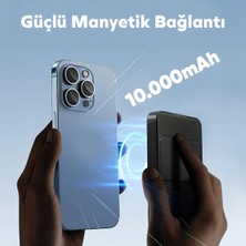 Woyax By Deji Magsafe Powerbank 10000 mAh Standlı Hızlı Taşınabilir Şarj Cihazı Batarya iPhone 11 12 13 14 15 16 Android Siyah