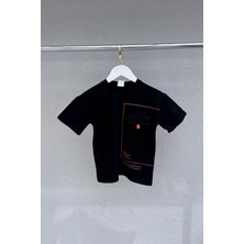%100 Cotton Erkek Çocuk Tişört -Günlük Stile Renk Kat! Cepli Bordo Çocuk Tişörtü