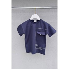 %100 Cotton Erkek Çocuk Tişört -Günlük Stile Renk Kat! Cepli Bordo Çocuk Tişörtü