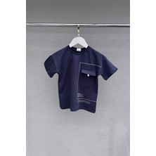 %100 Cotton Erkek Çocuk Tişört -Günlük Stile Renk Kat! Cepli Bordo Çocuk Tişörtü