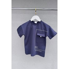 %100 Cotton Erkek Çocuk Tişört -Günlük Stile Renk Kat! Cepli Bordo Çocuk Tişörtü