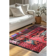 Patchwork Tribe Dijital Baskılı Şönil Halı | Kaymaz Taban, Yıkanabilir, Etnik Desen