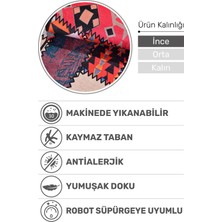 Patchwork Tribe Dijital Baskılı Şönil Halı | Kaymaz Taban, Yıkanabilir, Etnik Desen