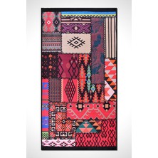 Patchwork Tribe Dijital Baskılı Şönil Halı | Kaymaz Taban, Yıkanabilir, Etnik Desen