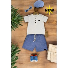 %100 Pamuklu Müslin Şort Gömlek Takım