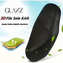 Glanz File Sele Kılıfı 3D Scooter Motosiklet L Beden Koltuk Sele Filesi