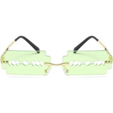 Toz Vintage Jilet Görünümlü Yeşil Vintage & Retro Güneş Gözlüğü