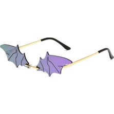 Toz Vintage Mor Yarasa Çerçevesiz Güneş Gözlüğü