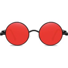 Toz Vintage Kırmızı Gothic Steampunk Güneş Gözlüğü