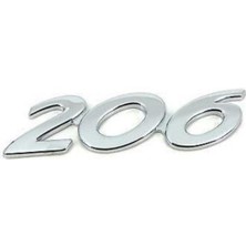 Peugeot 206 Arka Bagaj Yazısı Kromaj 7093