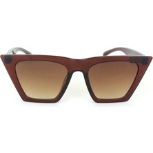 Toz Vintage Olvi Kahverengi Oversized Kedi Güneş Gözlüğü