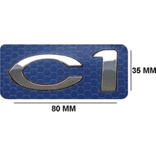 Citroen C1 Uyumlu Bagaj Yazı C1 Amblem 80 mm - 35 mm