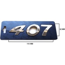 Peugeot Uyumlu 407 Krom Yazı 32*110 mm