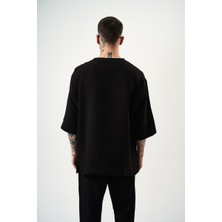Erkek Geniş Yakalı Oversize Tişört
