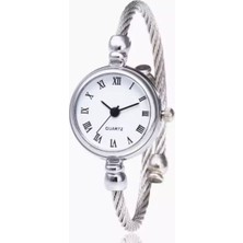 Toz Vintage Kadın Kol Saati Quartz Mekanizma Metal Kasa Deri Kordon Yuvarlak Kadran Şık Tasarım