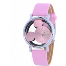 Toz Vintage Kadın Pembe Mickey Mouse Saat