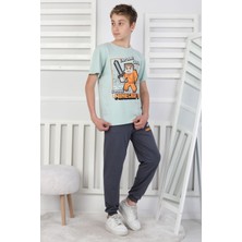 Explore Create Desenli Erkek Çocuk Süprem Kısa Kollu Pijama Takımı