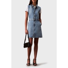 Calvin Klein % 100 Pamuk Regular Fit Kot Elbise LV047B074GRJK Bayan Elbise LV047B074G Rjk