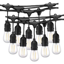 Forlife 220VOLT 10 Adet E27 Duylu 10 Metre Kablolu Set (10 Adet S14 LED Ampul Hediyeli)