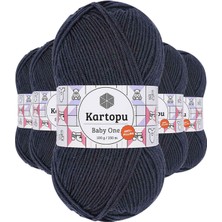 Kartopu 5 Adet Baby One Tüylenmeyen El Örgü Ipi Yünü Lacivert K633