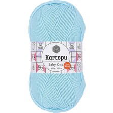 Kartopu 1 Adet Baby One Tüylenmeyen El Örgü Ipi Yünü Gök Mavi K502