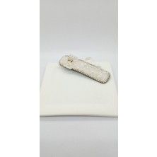 Beyaz Renk Ayıcık Detay Taşlı Çıtçıt Toka