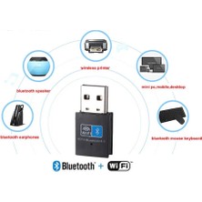 Plentiful USB Wifi+Bluetooth Adaptör, Bluetooth 4.2 150MBPS Wifi Dongle Ağ Kartı, Wifi ve Bluetooth Alıcı Verici