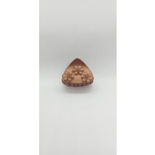 Kahverengi Çiçek Desen Üçgen Mandal Toka