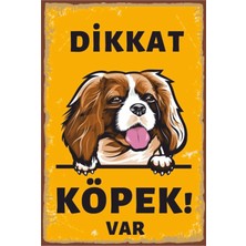 Dikkat Köpek Var Retro Ahşap Poster