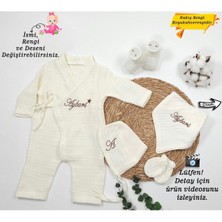 %100 Pamuk 4katlı Müslin Kumaş Bağcıklı Tulum - Hediyelik (Kişiye