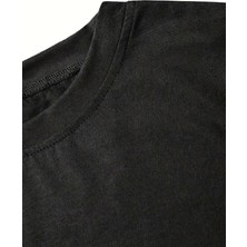 Fiyonk Baskılı Siyah Oversize Unisex T-Shirt- Siyah