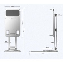 Plentiful Taşınabilir Katlanabilir 360 Dönebilen Metal Telefon ve Tablet Standı