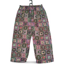 Ithal Viskon Geniş Paça Şık Etnik Otantik Desenli Pantolon - Royaleks - Desen1