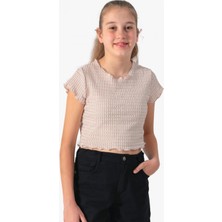 Dmb Kız Çocuk Ikili Crop 9-14 Yaş Bej