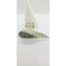 Gri Taş Detaylı Kanat Mandal Toka