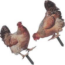 2 Adet Tavuk Bahçe Kazık Süs Akrilik Stereoskopik Simülasyon Renkli Açık Tavuk Zemin Fişi Açık Bahçeler Için Arka Bahçeler Çimler (Yurt Dışından)