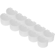 10 Adet Güvercinler Besleme Bardak Güvenli Plastik Kuş Asılı Mama Kabı Bardak Yarım Daire Tasarım Şeffaf (Yurt Dışından)