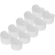 10 Adet Güvercinler Besleme Bardak Güvenli Plastik Kuş Asılı Mama Kabı Bardak Yarım Daire Tasarım Şeffaf (Yurt Dışından)