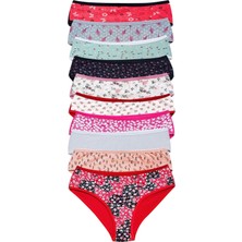 Pamuklu Geniş Kenarlı Likralı Desenli Bato Kadın Külot 10'lu Paket