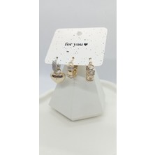 Gold Renk Kalpli Set Küpe