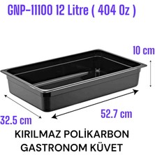 Gastroplast 1-1/100 12 Litre ( 404 Oz) Polikarbon Gastronom Küvet