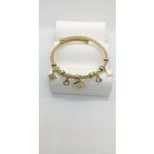 Charmlı Çelik Hasır Bileklik