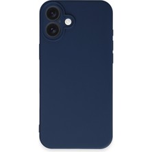 iPhone 16 Plus Uyumlu Ince Esnek Soft Rubber Telefon Kılıfı - Lacivert