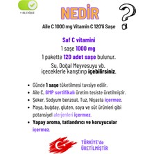 Ava Aile C Saf 1000 mg C Vitamini Katkısız 120 Adet Saşe Yetişkin Çocuk Aile Ava Vitamin