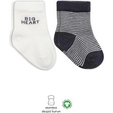 Bistyle Big Heart Penye Soket Çorap 2'li BS10117 Antrasit