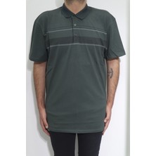 Santa Fistan Store Erkek Desenli Spor Kesim Rahat Kalıp Polo Yaka Battal T-Shirt